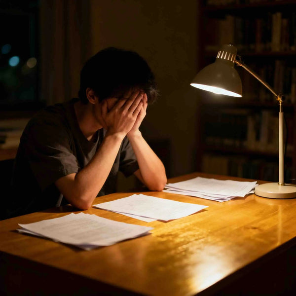 A person experiencing work burnout