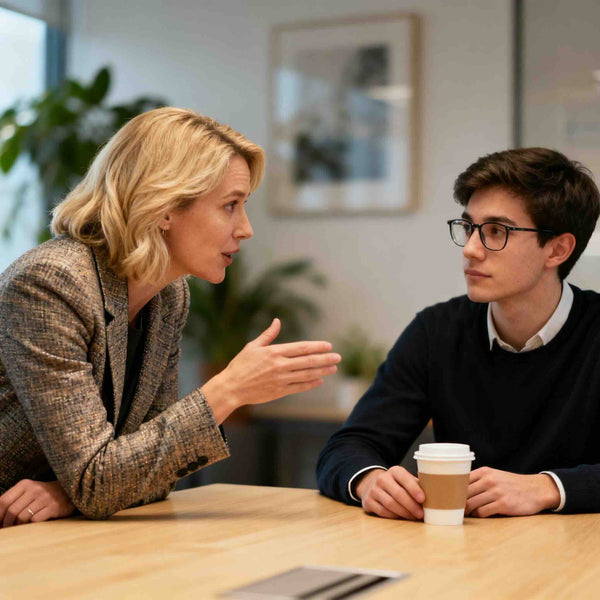 Two colleagues in a meeting