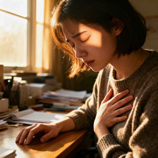 A female experiencing burnout physical symptoms