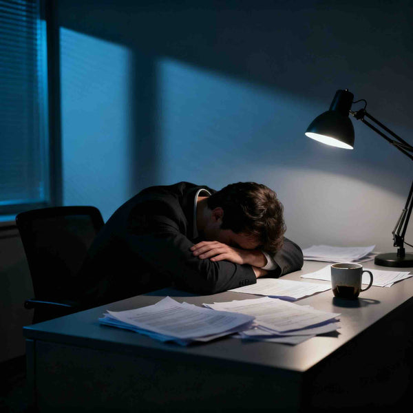 A person being upset at the desk
