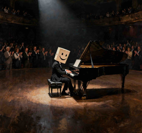 A person on stage with imposter syndrome