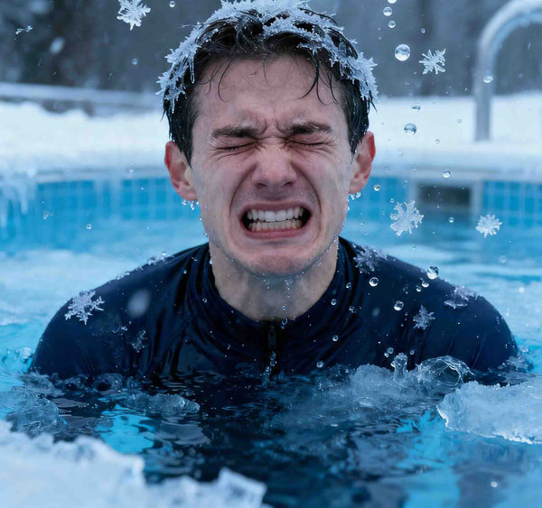 A person in a cold pool